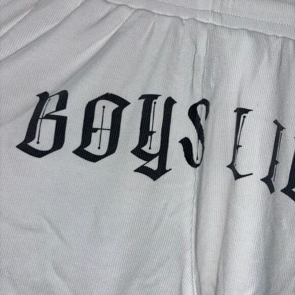 Boys Lie Rebel Drawstring White Shorts – Size Medium Loungewear Comfy Edgy Short - Picture 10 of 15